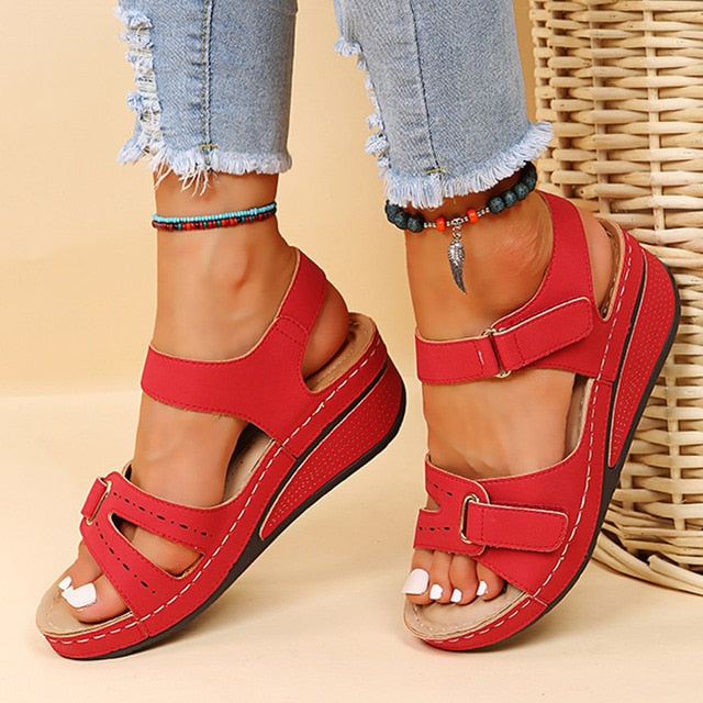 Wedge Heeled Sandals Women Summer  Casual Open Toe Platform Gladiator Sandals Woman Plus Size 43 Non Slip Beach Shoes Mujer