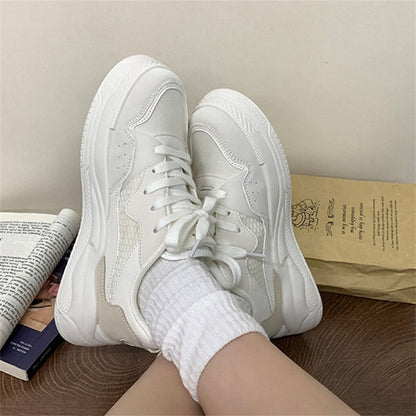 binfenxie Designer Platform Women's Sneakers Lace Up Flats Shoes Sneakers Spring Autumn Woman Casual Tennis Sports Shoes Female