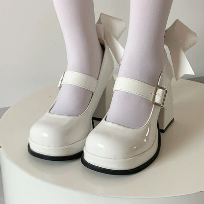 Futurecen Bow Mary Jane High Heels Women Shoes Dress Lolita Shallow Fashion Sandals New 2024 Spring Designer Casual Pumps Femme