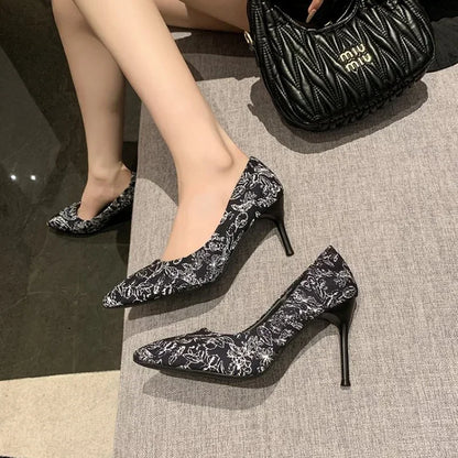 Futurecen  -  Women Colored Pumps High Fashion Office Stiletto Party Female Heels Dress Wedding Big Size 46 Zapatos De Mujer Luxury Shoes