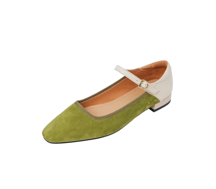 Futurecen  -  NEW Spring/Autumn Women Pumps Sheep Suede Leather Shoes for Women Square Toe Low Heel Shoes Concise Mixed Colors Mary Jane Shoes