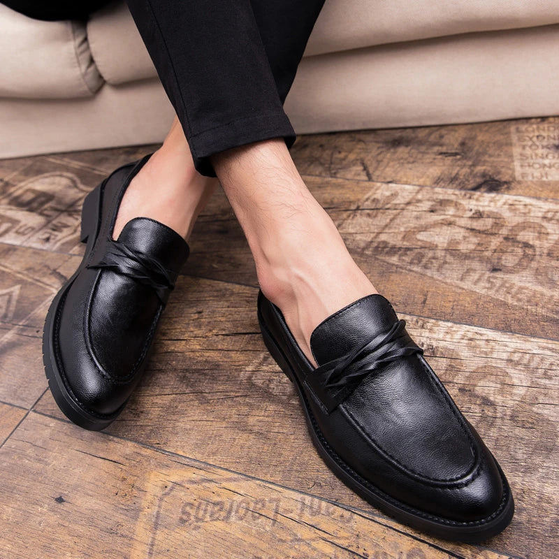 binfenxie  -   Men's Casual Slip-On Loafers Soft Comfy Leather Shoes Gentleman Driving Shoes Walking Shoes Men's Business Shoes Leisure Shoes