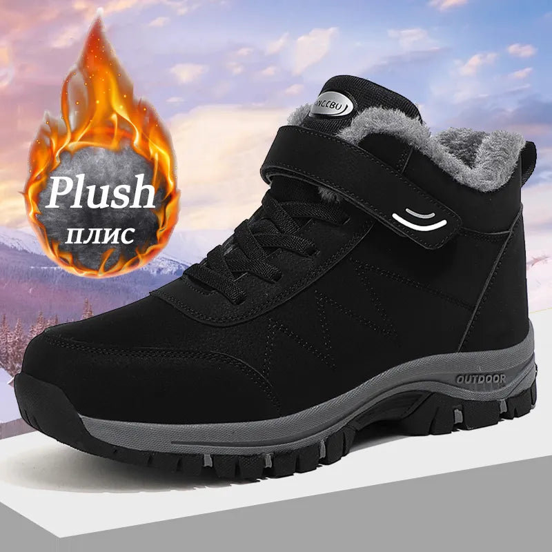 Boots Men's Women Slip On Winter Shoes For Men Waterproof Ankle Boots Winter Boots Male Snow Botines Hiking Boots Femininas