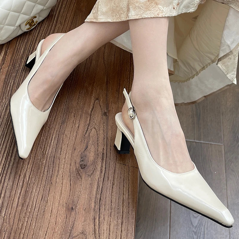 Futurecen Pink Ladies High Heels Shoes Slides New  Women Thin Heels Shoes For Female 2024 Fashion Shallow Pointed Toe Footwear Pumps