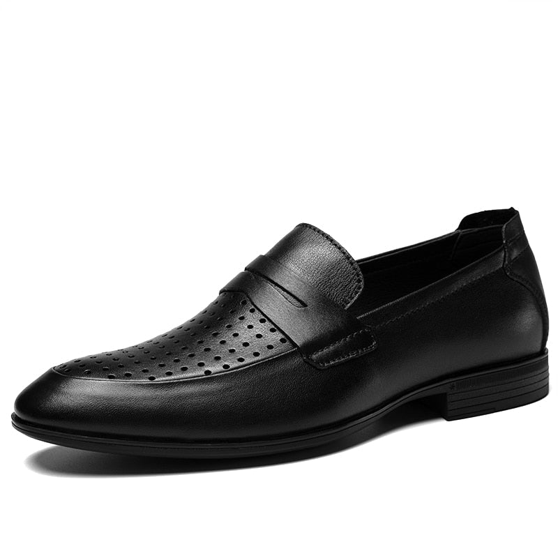 Luxury Genuine Leather Mens Shoes Top Quality Casual Business Shoes Daily Loafers Black Dress Shoes Mocassin Homme Big Size36-49