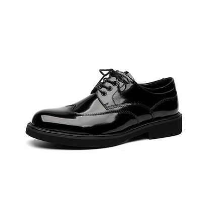 Autumn Trending Classic Men Dress Shoes for Men Oxfords Patent Leather Shoes Lace Up Formal Black Leather Wedding Party Shoes