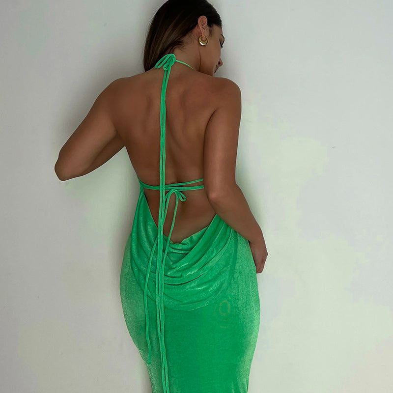 Silvana Draped Back Maxi Dress