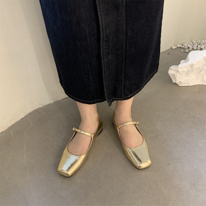 Summer New Brand Women Flats Fashion Square Toe Shallow Mary Jane Shoes Soft Casual Ballet Shoes Slingback Shoes