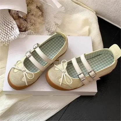 Women Flats Bow Ballet Dance Mary Jane Shoes Summer Sandals Fashion New Brand Dress Designer Casual Shallow Zapatos Mujer