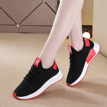 Woman Vulcanized Sneakers Women's Shoes Spring White Breathable Sports Mesh Versatile Summer Flats Hollow Walking No-slip New