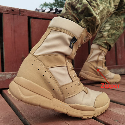 Summer Combat Training Boot Men Women Climbing Training Lightweight Tactical Boots Outdoor Hiking Breathable Mesh Army Fan Shoes