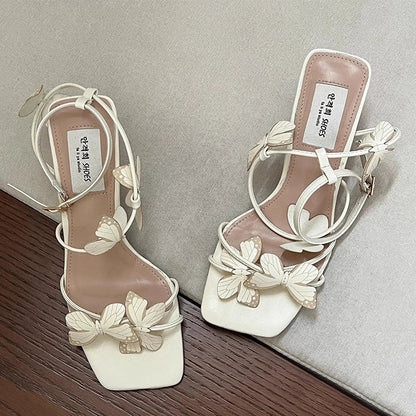 Sexy Bow Women Sandals Fashion High Heels Shoes 2024 Party Summer New Dress Slippers Party Elegant Slides Pumps Women Zapatos