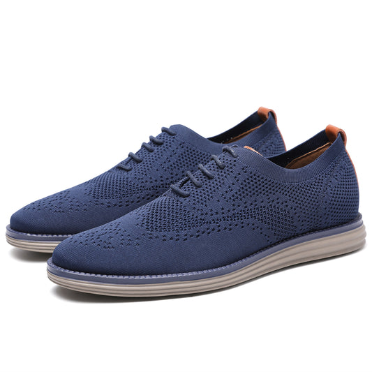 Breathable Knitted Mesh Casual Shoes Lightweight Smart Casual Shoes Office Work Footwear Men Shoes