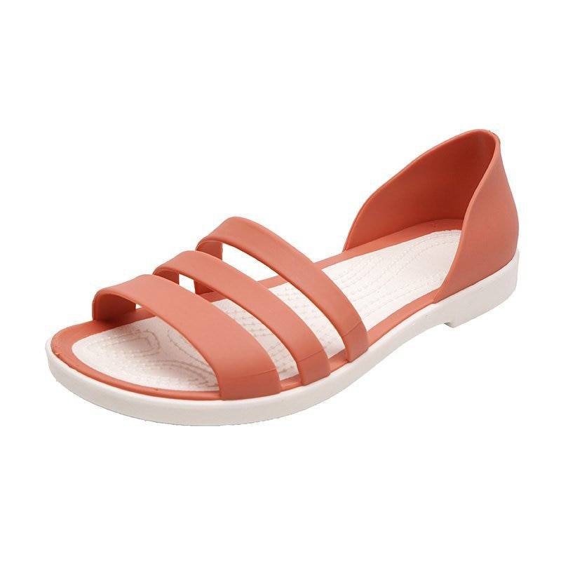 Women Summer Flat Sandals  Open-Toed Slides Slippers Candy Color Casual Beach Outdoot Female Ladies Jelly Shoes