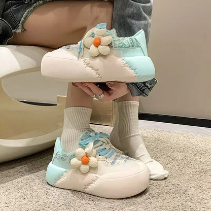 binfenxie  -  New Kawaii Fashion All-match Platform Shoes Sports Style Casual Round Toe Spring Summer Korean Version Sweet Cute Sneakers