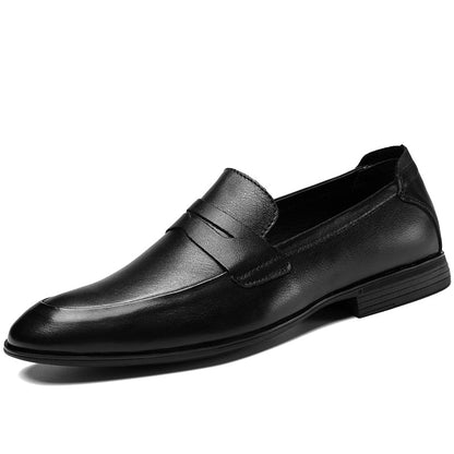 Luxury Genuine Leather Mens Shoes Top Quality Casual Business Shoes Daily Loafers Black Dress Shoes Mocassin Homme Big Size36-49