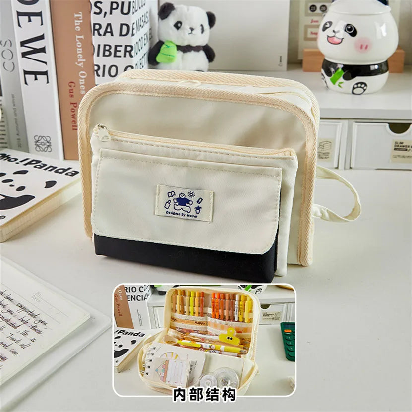 binfenxie Pencil Case Large Capacity Pencils Box Cases Estuche 2024 Kit De Material Escolar Kawaii Stationery Bags Kalemlik Portable Pouch