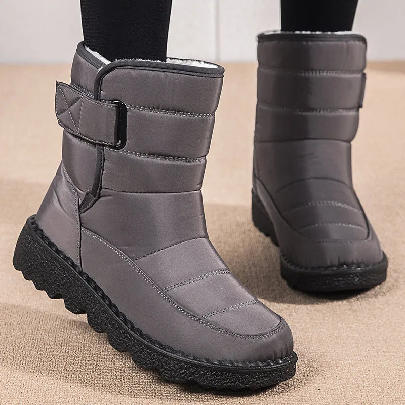 Women Boots Mid-Calf Winter Shoes For Women Snow Boots Casual Watarproof Platform Heels Botas Mujer New Winter Boots Female