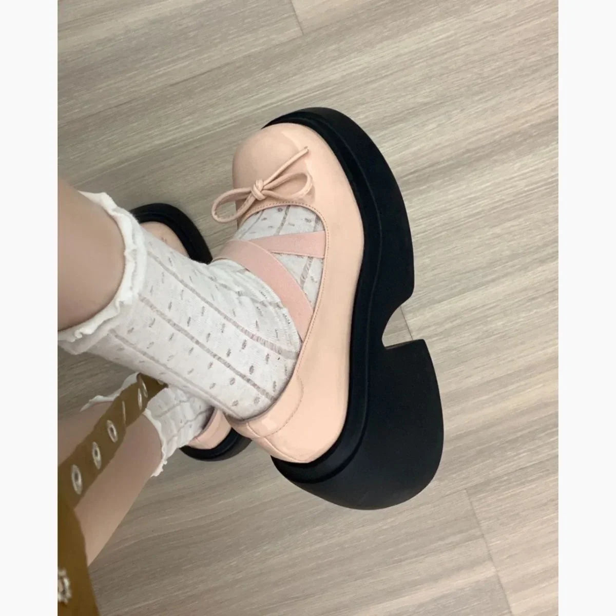 Futurecen Women Bow Marie Jane Shoes Platform Fashion Mid Heels Sandals Autumn New Pumps Lolita Shoes Dress Casual Chunky Shoes