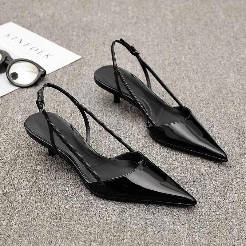 Women Pointed Toe Heels Shoes Sandals  Dress Party Fashion Summer Slippers New Walking Flip Flops Pumps  Slides