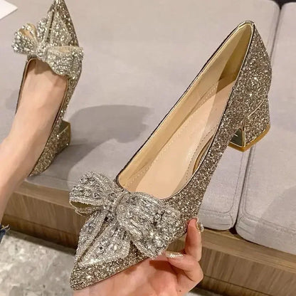 Women's Summer Footwear Stilito Rhinestone Shoes for Woman with Wedding Bride Genuine Mark Chic and Elegant A Comfortable E