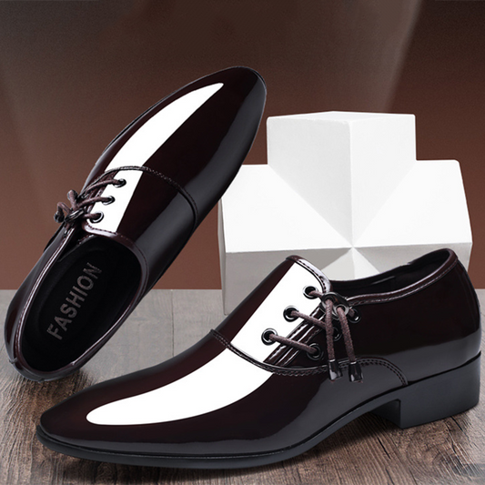 Trending Italian Patent Leather Shoes for Men Business Shoe Lace Up Oxfords Plus Size Male Wedding Party Shoes Men Black Leather