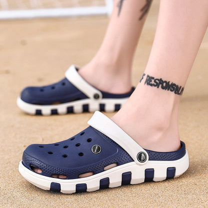 Garden Clogs Women Men Thick Platform Beach Slides Holiday Sandal Non-Slip Flip Flops Indoor Outside Wear Cut Cartoon Hole Shoes