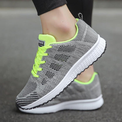 Women Casual Shoes Fashion Walking Mesh Flat Shoes For Women Sneakers  Gym Women Vulcanized Shoes White Black Tennis Female