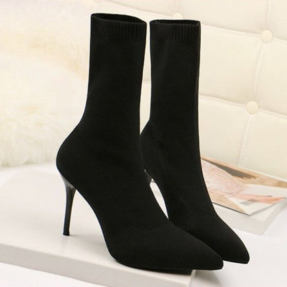 Brand Fashion Women Boots Sexy Ankle Boots for Women High Heel Shoes Woman Autumn Winter Boots Female Heeled Black Boots