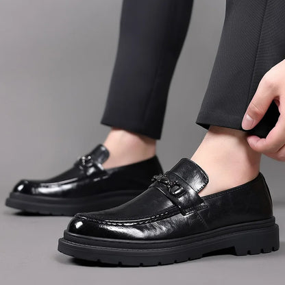 New Men's Luxury Brand Leather Shoes Fashion Designer Slip on Dress Loafers Comfortable Soft Casual Formal Shoes Dress Mocassins