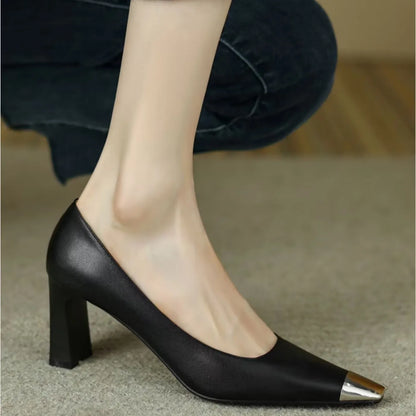 Shoes for Women  Pumps Ladies Summer Footwear High Heels Square Toe Evening Formal on Heeled Fashion White Beau Today Trend