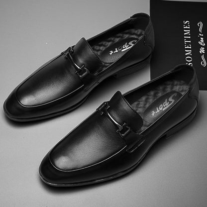 Luxury Genuine Leather Mens Shoes Top Quality Casual Business Shoes Daily Loafers Black Dress Shoes Mocassin Homme Big Size36-49