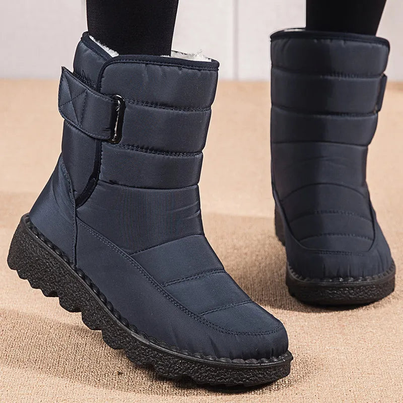 Women Boots Mid-Calf Winter Shoes For Women Snow Boots Casual Watarproof Platform Heels Botas Mujer New Winter Boots Female