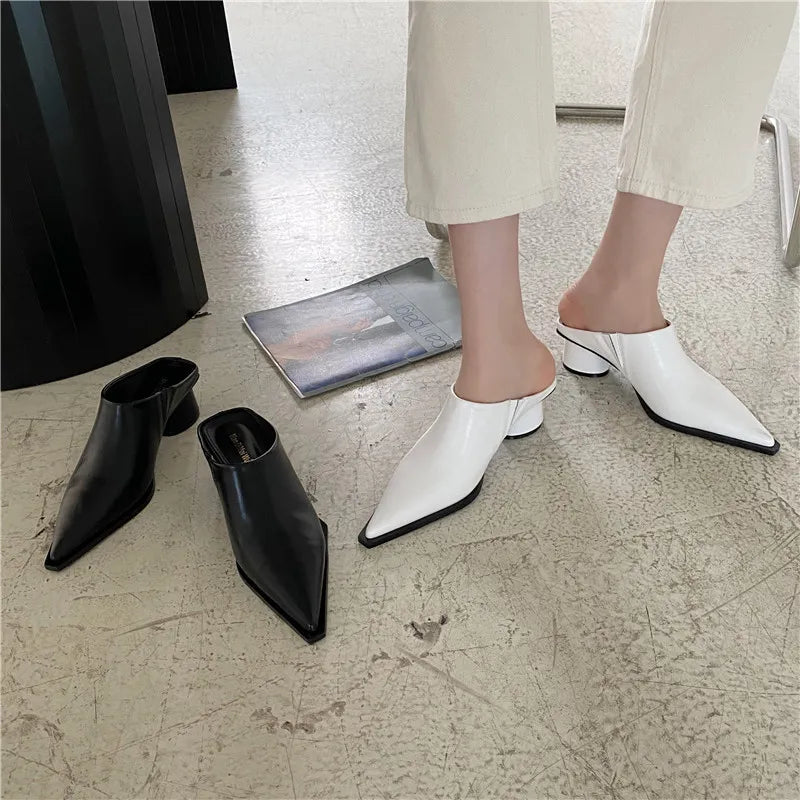 New Baotou Half Slippers Female Summer Wear Muller Shoes Sandals Woman Shoes High Heels Sexy Shoes for Women Sandals