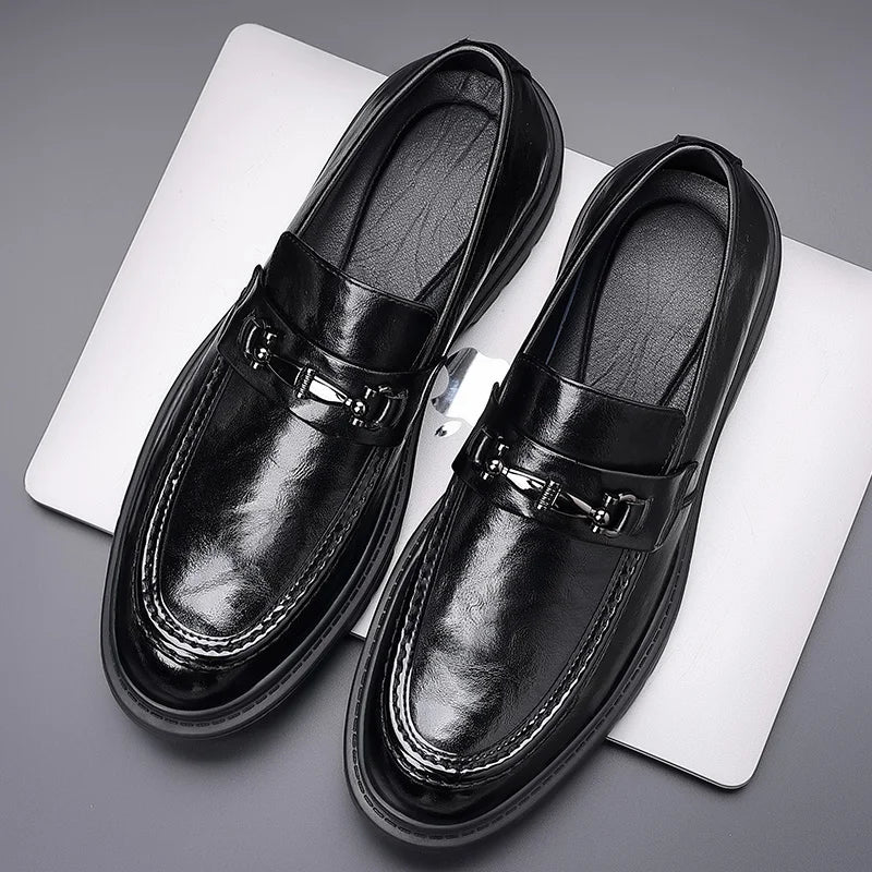 New Men's Luxury Brand Leather Shoes Fashion Designer Slip on Dress Loafers Comfortable Soft Casual Formal Shoes Dress Mocassins