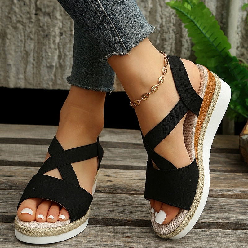 Fashion Summer Wedge Sandals for Women Lightweight Platform Gladiator Shoes Woman Plus Size Non Slip Casual