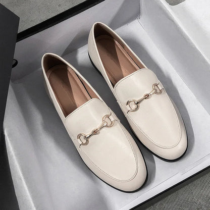 TOPHQWS Casual Slip On Women Loafers Spring 2022 Luxury Flat Shoes Quality PU Leather Designe Mules Shoes Female Retro Moccasins