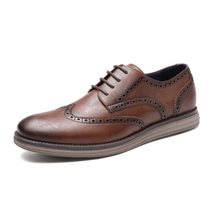 Genuine Leather Dress Shoes Comfy Men Casual Shoes Smart Business Work Office Lace-up Men Shoes