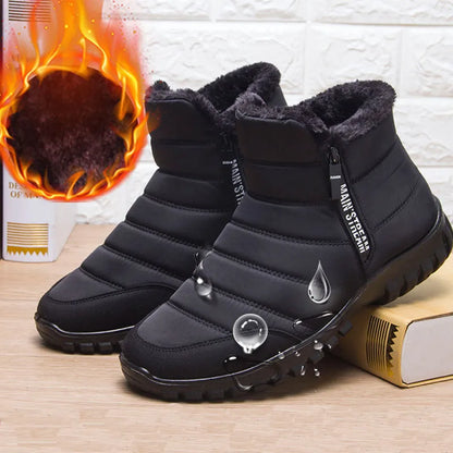 Winter Men Ankle Snow Boots Waterproof Non Slip Shoes for Men Casual Keep Warm Plush Plus Size Couple Footwear