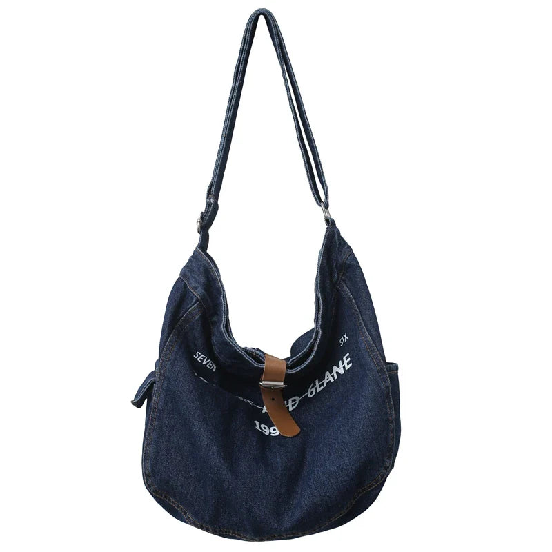 binfenxie Denim Women's Bag New Eco Reusable Ladies Handbags Canvas Shopping Travel Shoulder Bags Unisex Jeans Bag Shoppers