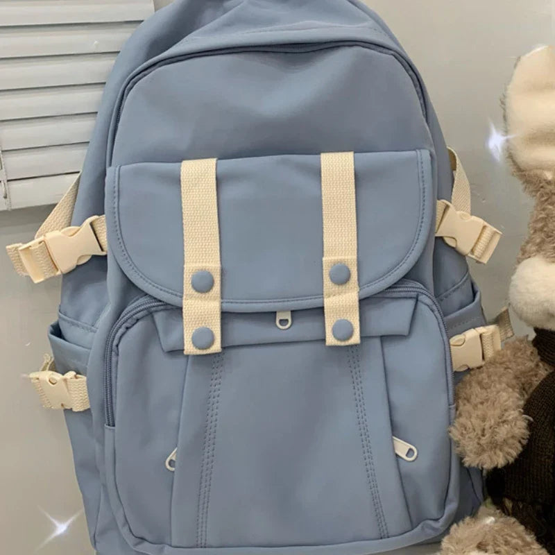 binfenxie Preppy Vintage Y2k Aesthetic Grunge Backpack Korean High-capacity All Match Schoolbags Women Fashion Casual Students Backpacks