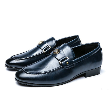 New Black Loafers Men Slip-On Round Toe Fashion Mens Dress Shoes Wedding Shoes for Men Size 38-47