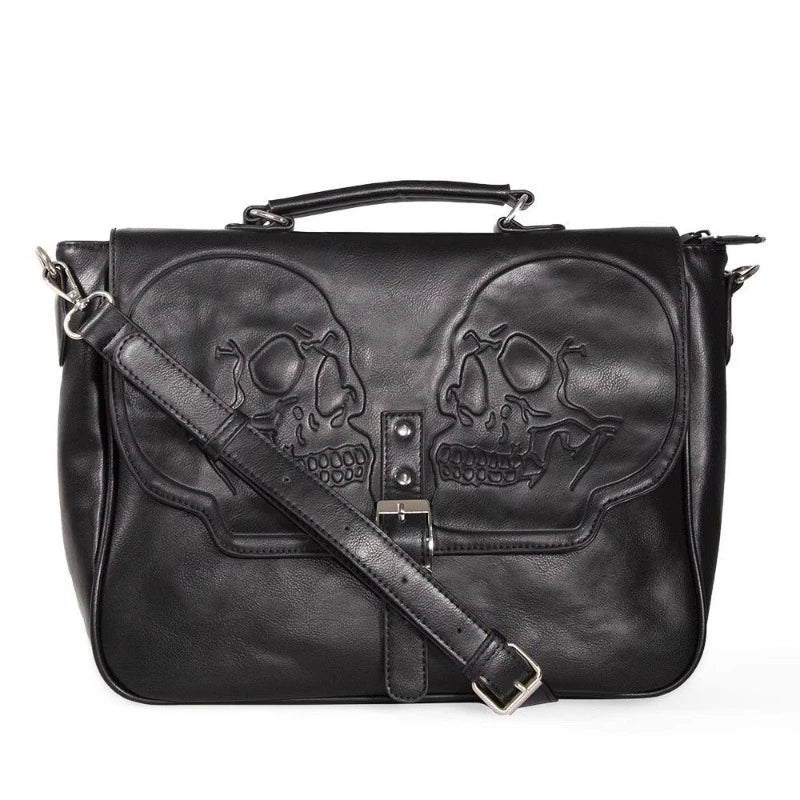 binfenxie High-capacity Vintage Gothic Skull Shoulder Bag 2024 Women Punk Fashion Handbags Streetwear Grunge Crossbody Bags Y2k Aesthetic