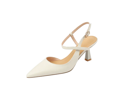 Summer Women Shoes Pointed Toe Thin Heel Women Sandals Genuine Leather Shoes for Women Slingback Elegant High Heels Party Shoes