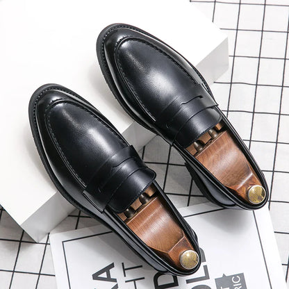 Spring Autumn Hot Selling Men's Loafers Brown Elegant Business Casual Shoes Anti Slip Formal Leather Shoes for Men's