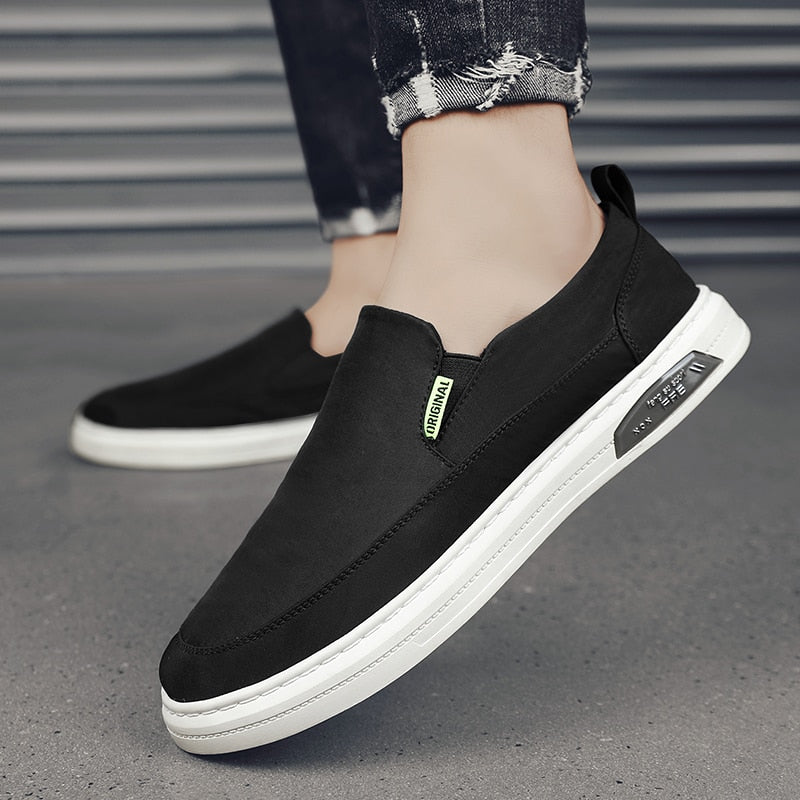 Men Soft Casual Shoes Light Summer Canvas Shoes Drive Fashion  Mens Loafers Luxury Grey Slip-On Man Canvas Footwears