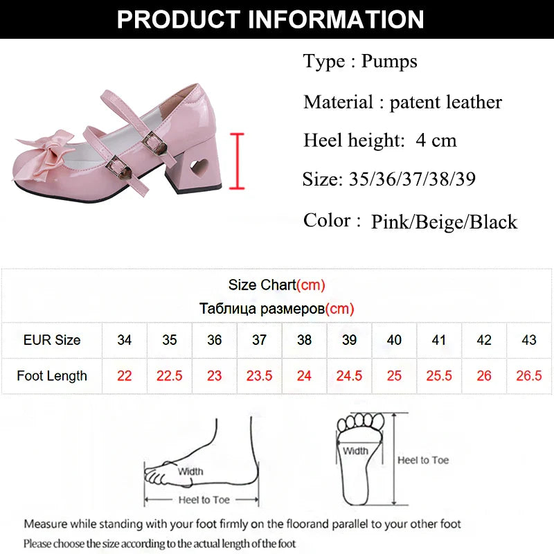 Futurecen Pink Mary Jane Lolita Shoes Women Autumn Y2K Patent Leather Low Heels Pumps Woman Silk Bowtie Ankle Straps Party Shoes