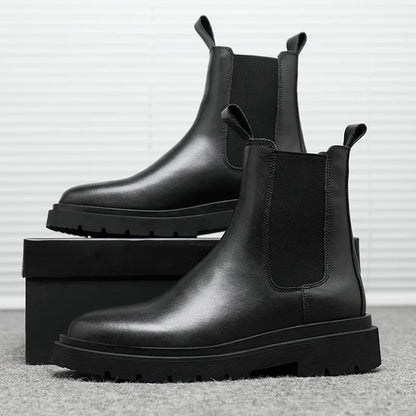 Autumn New Chelsea Boots for Men Black Boots Platform Shoes Fashion Ankle Boots Winter Slip on Men Shoes New Botines Mujer