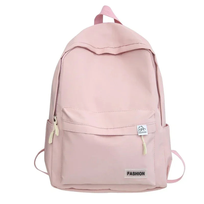 binfenxie Shoulder Bag Large Capacity Waterproof College Travel Female Backpack Pure Color Simple Girls Laptop Backpack