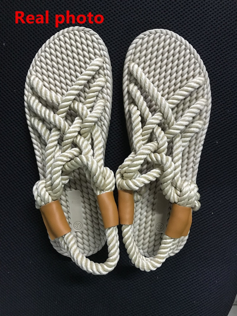 Sandals Woman Shoes Braided Rope with Traditional Casual Style and Simple Creativity Fashion Sandals Women Summer Shoes